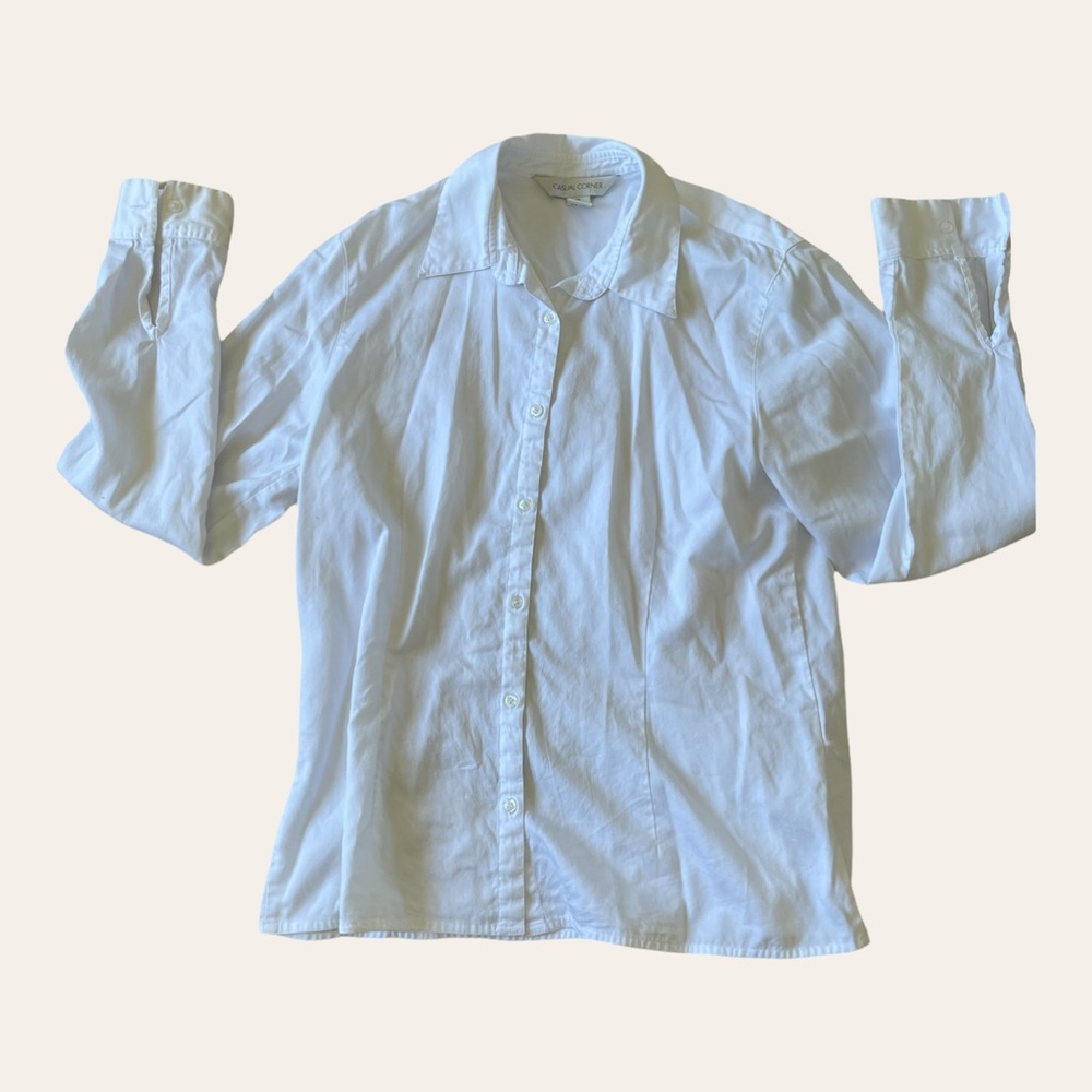 White button down blouse